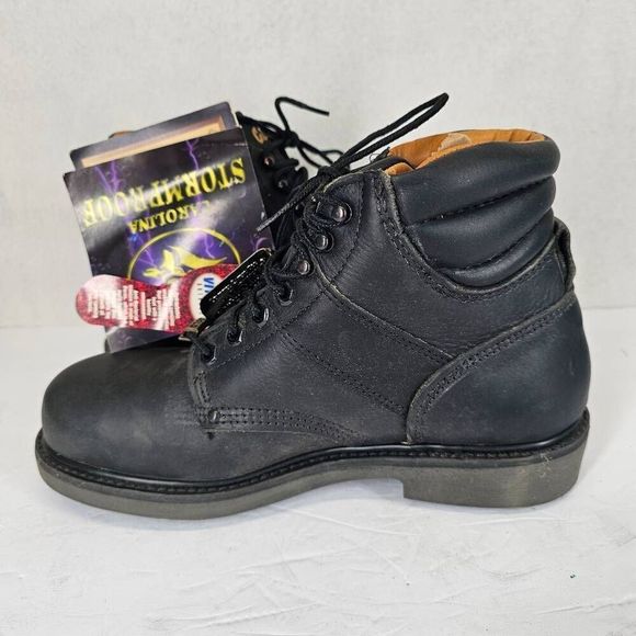 Carolina Men's Bushwacker Steel Toe Work Boots Black 8 New - Picture 5 of 11